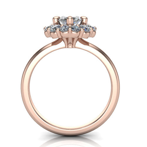 Aaliyah Marquise Shape Halo Engagement Ring in 14K Rose Gold