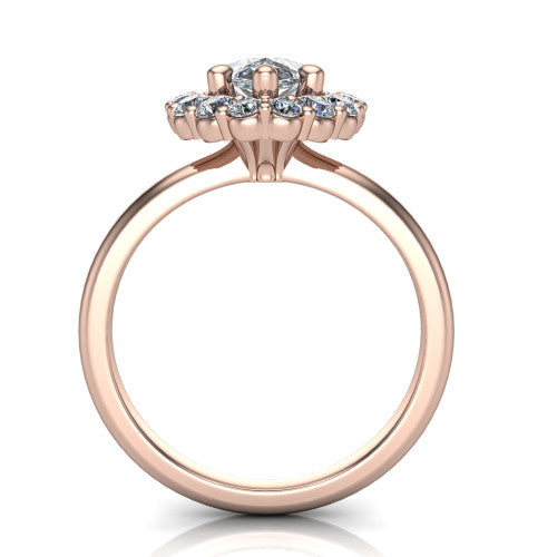 Aaliyah Pear Shape Halo Engagement Ring in 14K Rose Gold