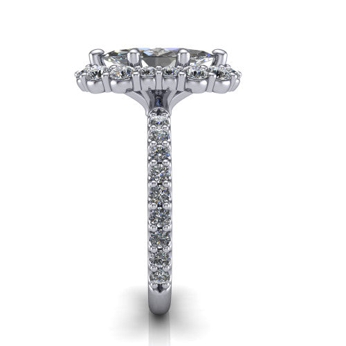 Brooklyn Marquise Shape Halo Engagement Ring in Platinum