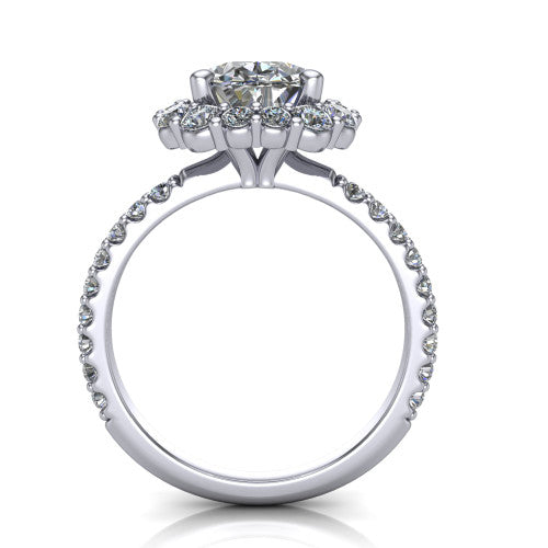 Brooklyn Oval Shape Halo Engagement Ring in Platinum