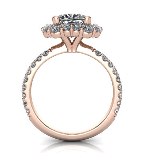 Brooklyn Cushion Shape Halo Engagement Ring in 14K Rose Gold