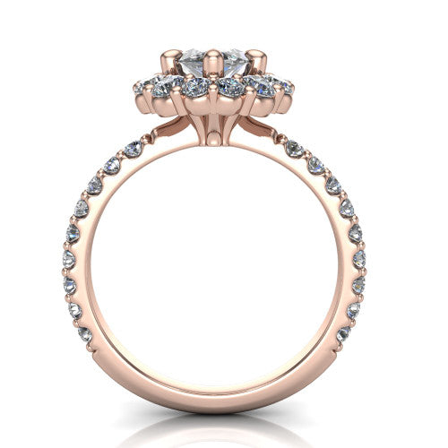 Brooklyn Marquise Shape Halo Engagement Ring in 14K Rose Gold