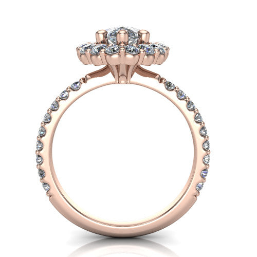 Brooklyn Pear Shape Halo Engagement Ring in 14K Rose Gold