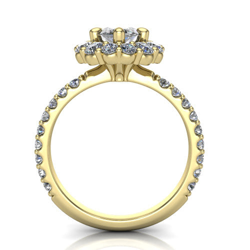Brooklyn Marquise Shape Halo Engagement Ring in 14K Yellow Gold