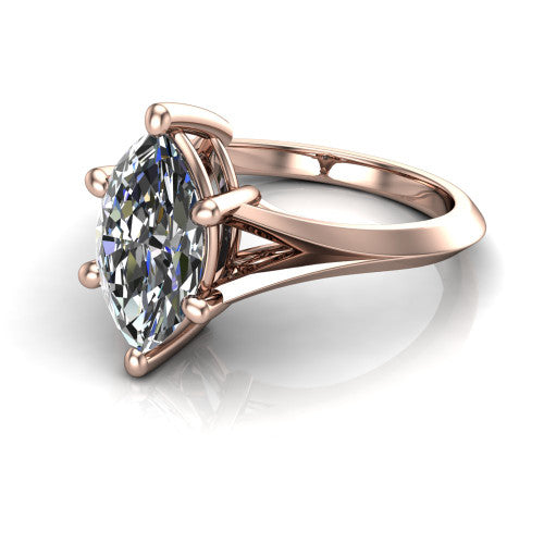 Grace Marquise Shape Classic Engagement Ring in 14K Rose Gold