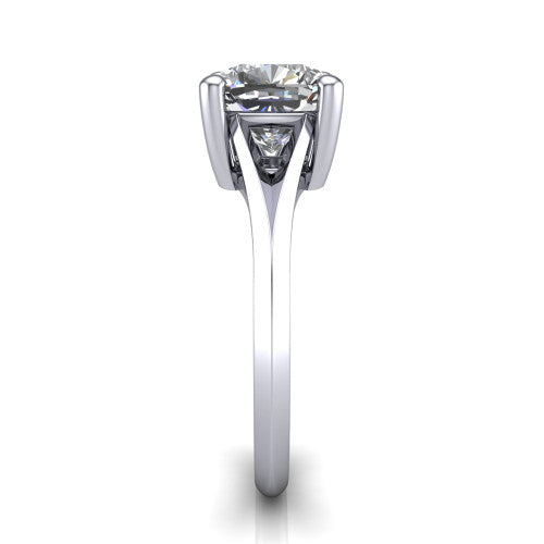 Grace Cushion Shape Classic Engagement Ring in 14K White Gold