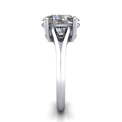 Grace Oval Shape Classic Engagement Ring in 18K White Gold
