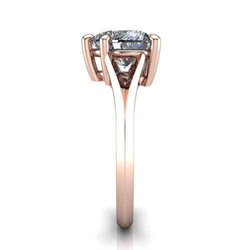 Grace Heart Shape Classic Engagement Ring in 18K Rose Gold