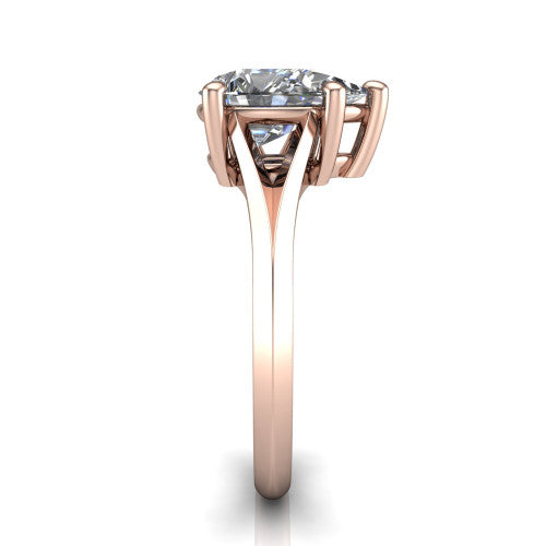 Grace Pear Shape Classic Engagement Ring in 18K Rose Gold
