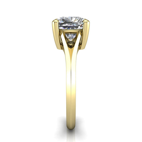 Grace Cushion Shape Classic Engagement Ring in 14K Yellow Gold