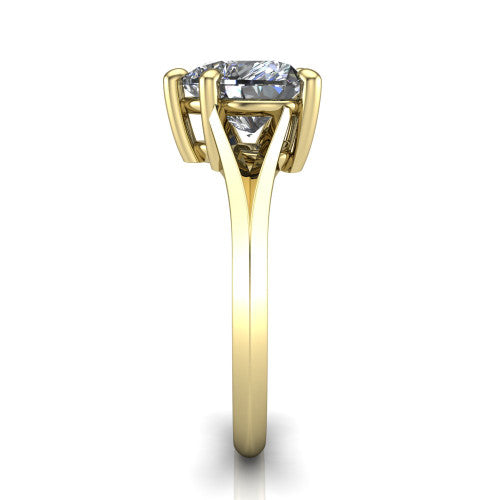 Grace Heart Shape Classic Engagement Ring in 14K Yellow Gold