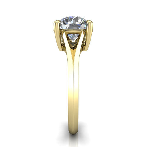 Grace Round Shape Classic Engagement Ring in 18K Yellow Gold
