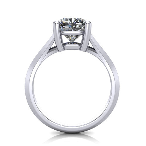 Grace Cushion Shape Classic Engagement Ring in 14K White Gold