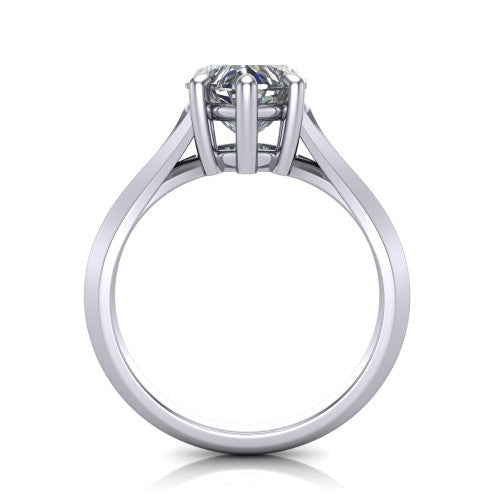 Grace Heart Shape Classic Engagement Ring in Platinum