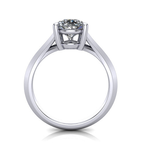 Grace Pear Shape Classic Engagement Ring in 14K White Gold