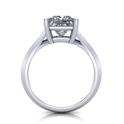 Grace Princess Shape Classic Engagement Ring in 14K White Gold