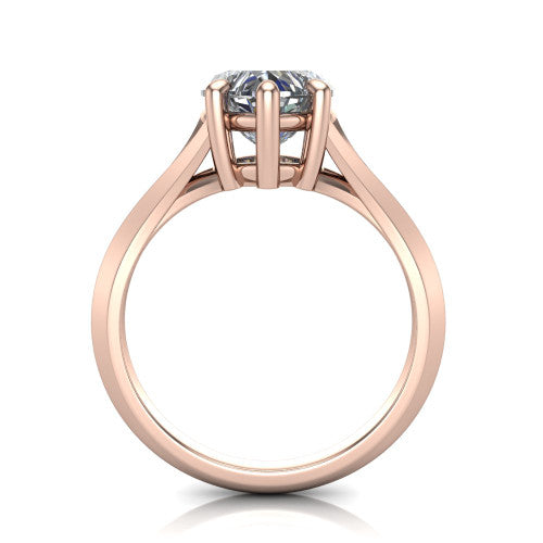 Grace Heart Shape Classic Engagement Ring in 14K Rose Gold