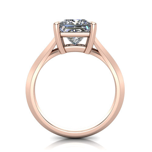Grace Princess Shape Classic Engagement Ring in 18K Rose Gold