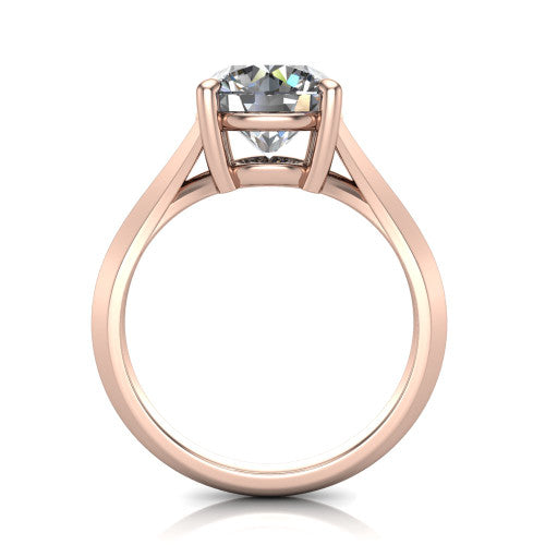 Grace Round Shape Classic Engagement Ring in 18K Rose Gold