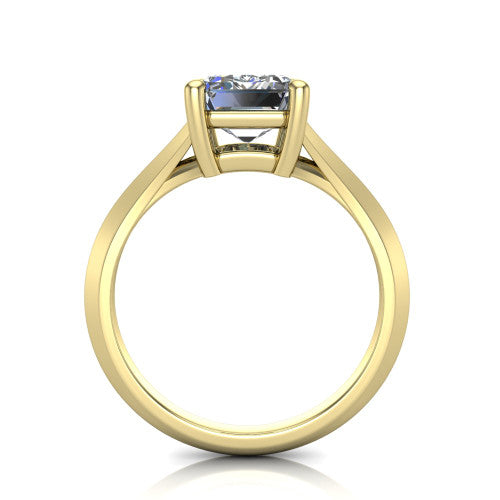 Grace Emerald Shape Classic Engagement Ring in 18K Yellow Gold