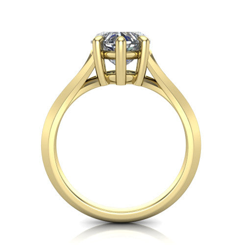 Grace Heart Shape Classic Engagement Ring in 14K Yellow Gold