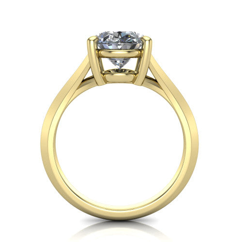 Grace Oval Shape Classic Engagement Ring in 18K Yellow Gold