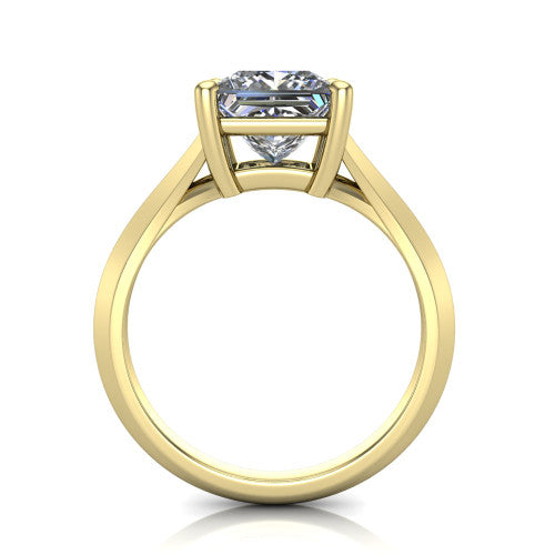 Grace Princess Shape Classic Engagement Ring in 14K Yellow Gold