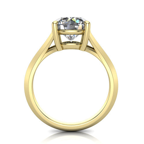 Grace Round Shape Classic Engagement Ring in 18K Yellow Gold