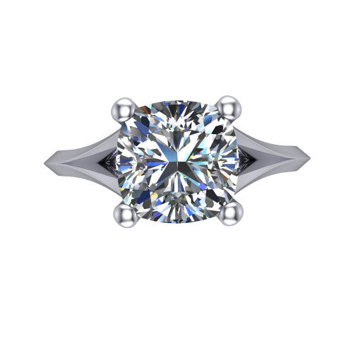 Grace Cushion Shape Classic Engagement Ring in 14K White Gold