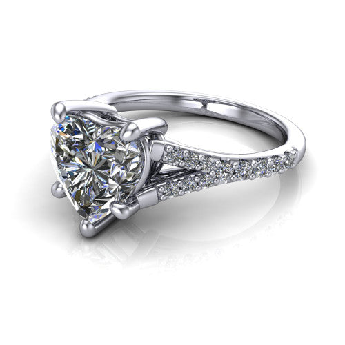 Sophia Heart Shape Classic Engagement Ring in 14K White Gold