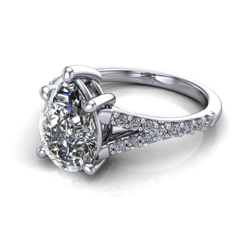 Sophia Pear Shape Classic Engagement Ring in 18K White Gold