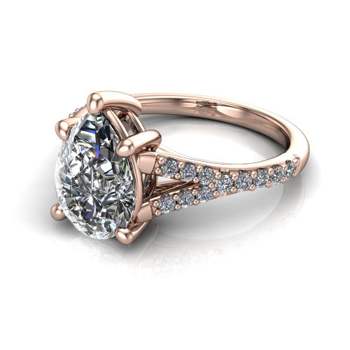 Sophia Pear Shape Classic Engagement Ring in 18K Rose Gold