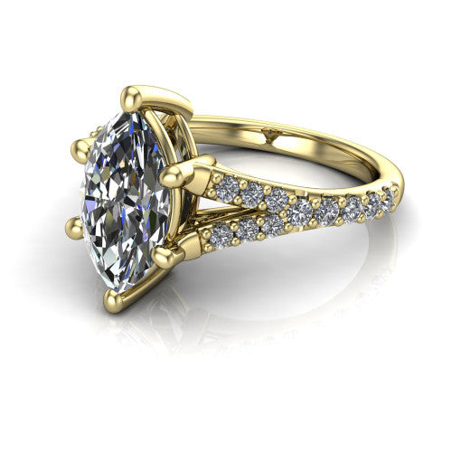 Sophia Marquise Shape Classic Engagement Ring in 18K Yellow Gold