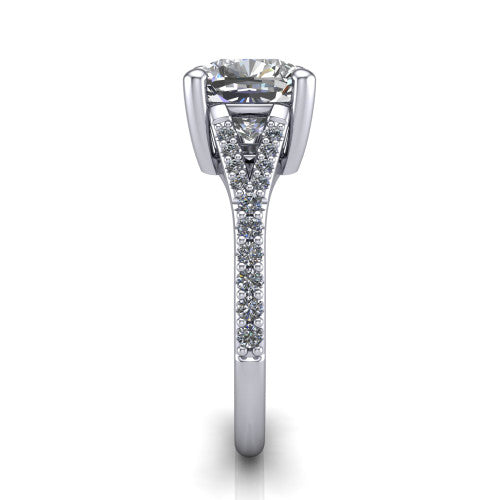 Sophia Cushion Shape Classic Engagement Ring in 14K White Gold
