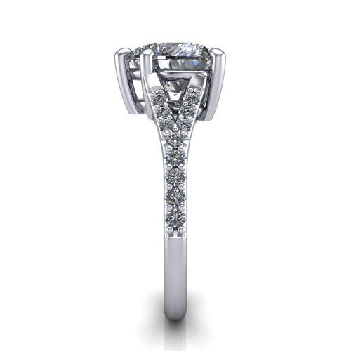 Sophia Heart Shape Classic Engagement Ring in Platinum