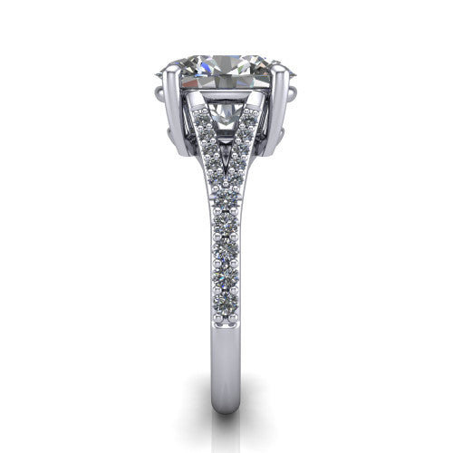 Sophia Oval Shape Classic Engagement Ring in 14K White Gold