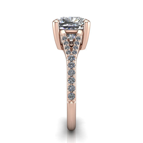 Sophia Cushion Shape Classic Engagement Ring in 14K Rose Gold