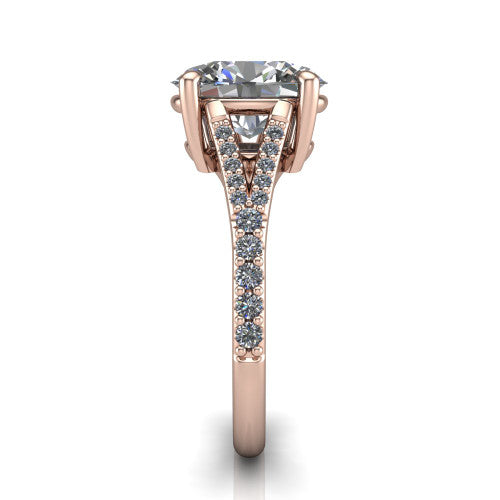 Sophia Oval Shape Classic Engagement Ring in 14K Rose Gold