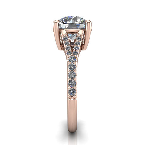 Sophia Round Shape Classic Engagement Ring in 18K Rose Gold