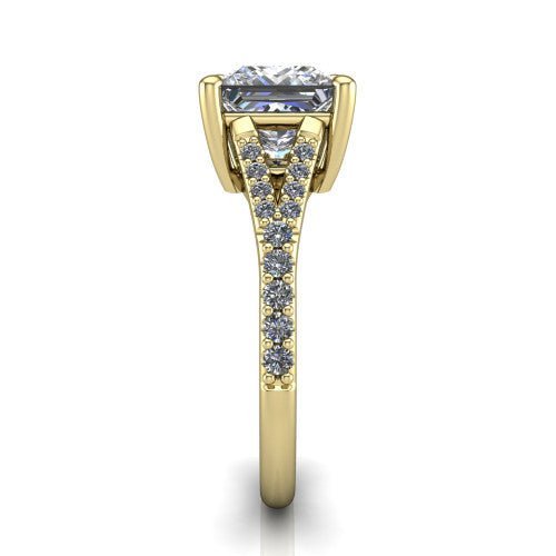 Sophia Princess Shape Classic Engagement Ring in 18K Yellow Gold