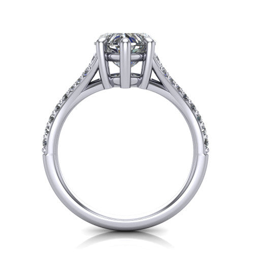 Sophia Heart Shape Classic Engagement Ring in Platinum