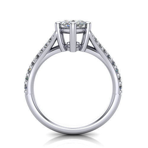 Sophia Marquise Shape Classic Engagement Ring in 18K White Gold