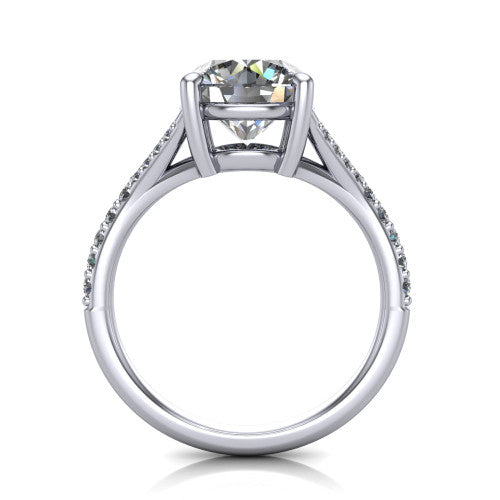 Sophia Round Shape Classic Engagement Ring in 18K White Gold