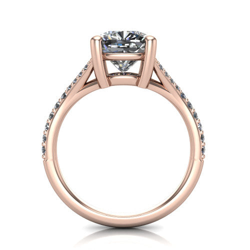 Sophia Cushion Shape Classic Engagement Ring in 18K Rose Gold