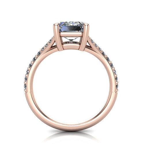 Sophia Emerald Shape Classic Engagement Ring in 18K Rose Gold