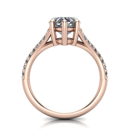 Sophia Heart Shape Classic Engagement Ring in 18K Rose Gold