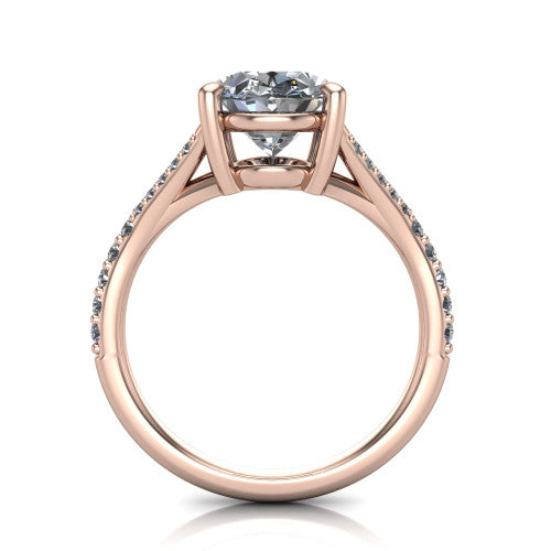 Sophia Oval Shape Classic Engagement Ring in 14K Rose Gold