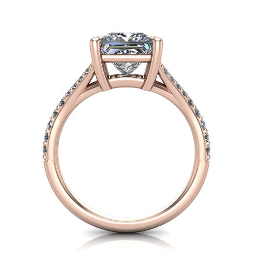 Sophia Princess Shape Classic Engagement Ring in 18K Rose Gold