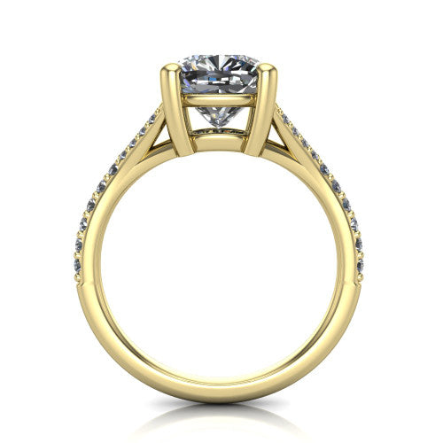 Sophia Cushion Shape Classic Engagement Ring in 18K Yellow Gold