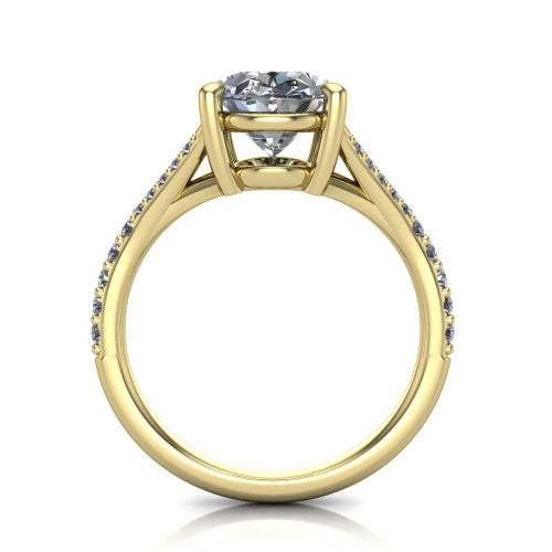 Sophia Oval Shape Classic Engagement Ring in 18K Yellow Gold